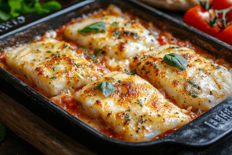 Этот ужин у меня дежурный! Треска под сырно-томатным соусом — вкуснота