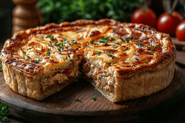 Готовлю этот пирог вместо ужина — семья наедается до отвала: вкуснятина с курицей на заливном тесте