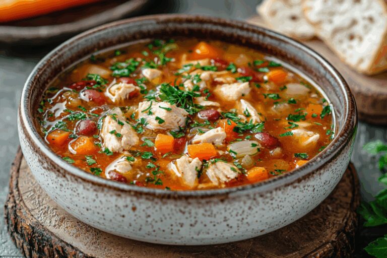 Готовлю этот суп, когда нет времени. До шедевра 20 минут. Ароматный супчик с фасолью и курицей на каждый день