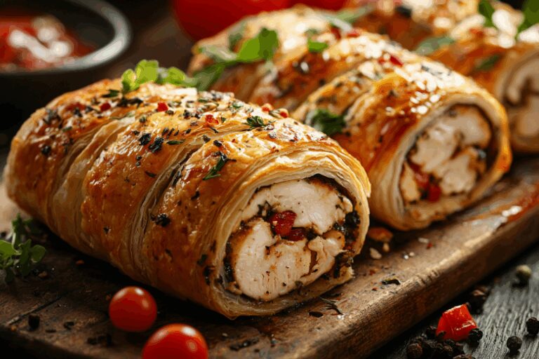 Куриный рулет в слоеном тесте: с этим рецептом даже грудка не будет сухой