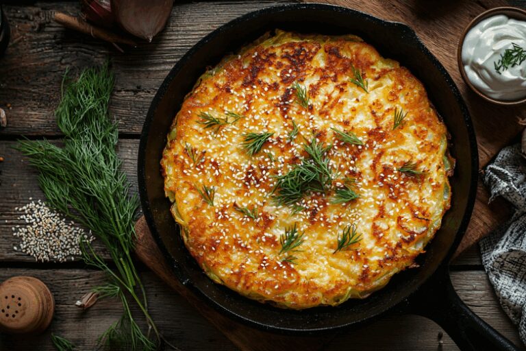 Капустник на сковороде: вкусный пирог на скорую руку