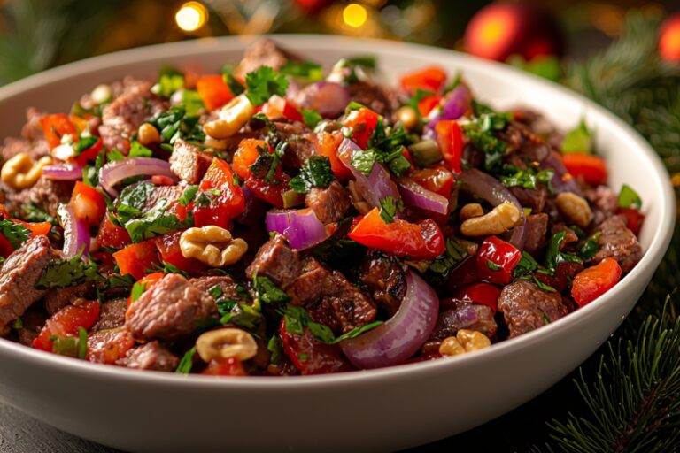 Когда надоело все майонезное и тяжелое: грузинский салат «Тбилиси» — яркий акцент праздничного стола