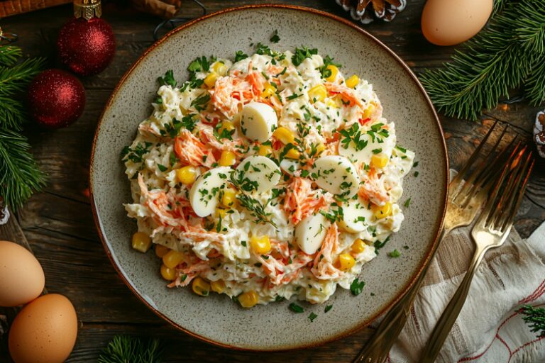 Крабовый салат по бабушкиному рецепту — так его делали в самом начале, когда он еще не стал звездой