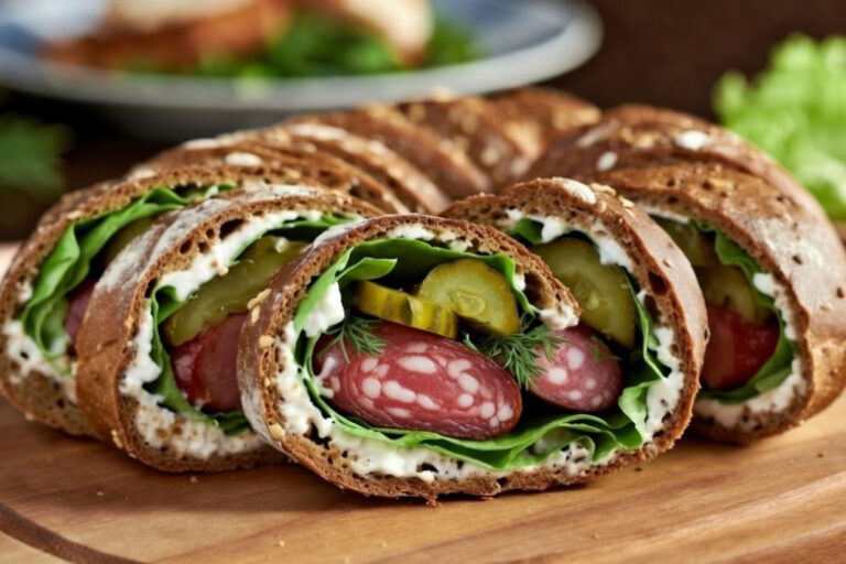 Необычный завтрак, который спасает скучные утра: простой рулет из ржаного хлеба с начинкой, готовящийся за минуты