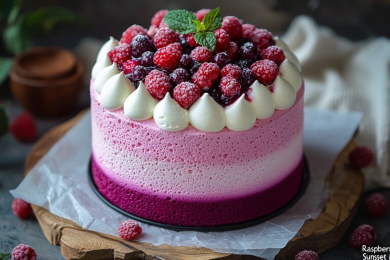 «Птичье молоко» отдыхает! Пеку «Малиновый закат» — безе, миндальный бисквит и ягодное желе. Простой и очень вкусный торт