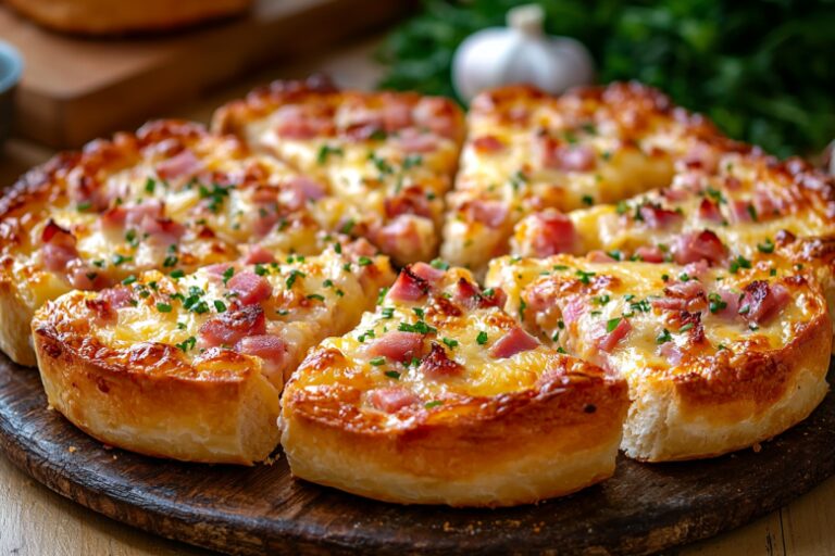 Этот завтрак объединяет все лучшее: хрустящий батон, зажаренный на сковороде с колбасой и сыром