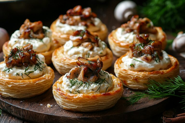 Французские волованы с грибным рагу. Нежная выпечка и ароматная начинка — классика на скорую руку