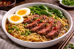 Когда обычные супы приелись: рамен с лапшой и говядиной — насыщенно, быстро и по-домашнему вкусно