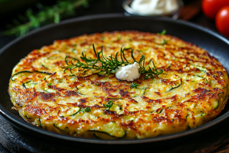 Натираю кабачки, добавляю сыр и чеснок — заливаю яичной смесью. Летняя запеканка в сковороде готова