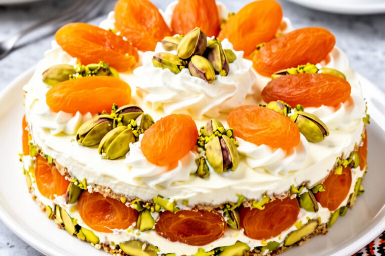 Готовлю торт, от которого пахнет базарами Стамбула: курага, фисташки и нежный крем — пальчики оближешь