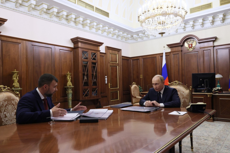 Денис Пушилин и Владимир Путин